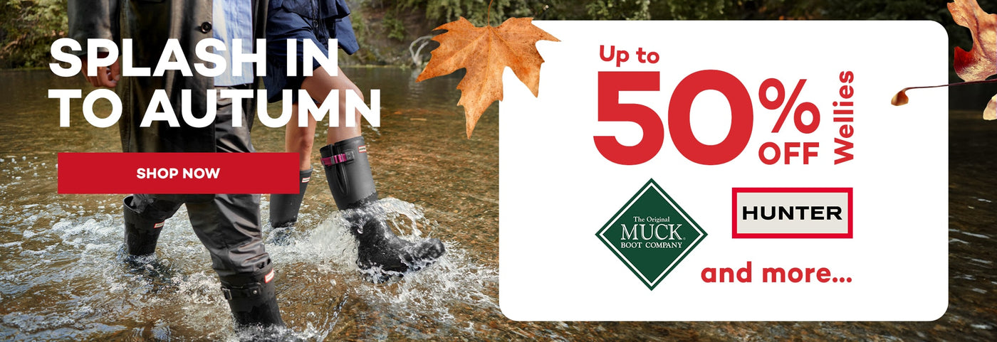 Splash in to Autumn - up to 50% off wellies from Muck Boots, Hunter & more
