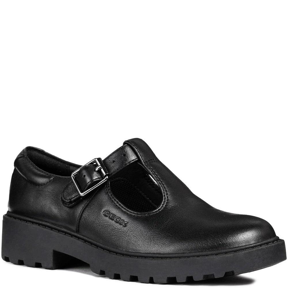 Geox J Casey G. E Buckle School Shoes Size 6