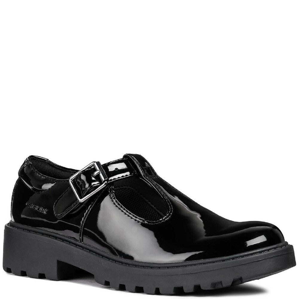 Geox J Casey G. E Buckle School Shoes Size 6-7