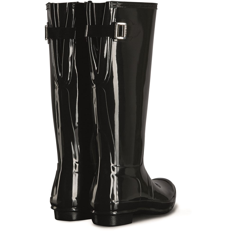 Hunter Tall Back Adjustable Gloss Wellington Boots