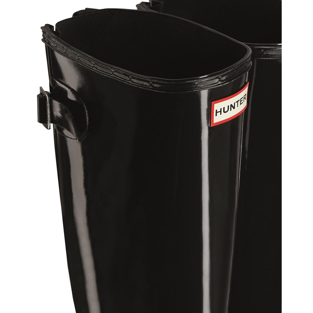 Hunter Tall Back Adjustable Gloss Wellington Boots