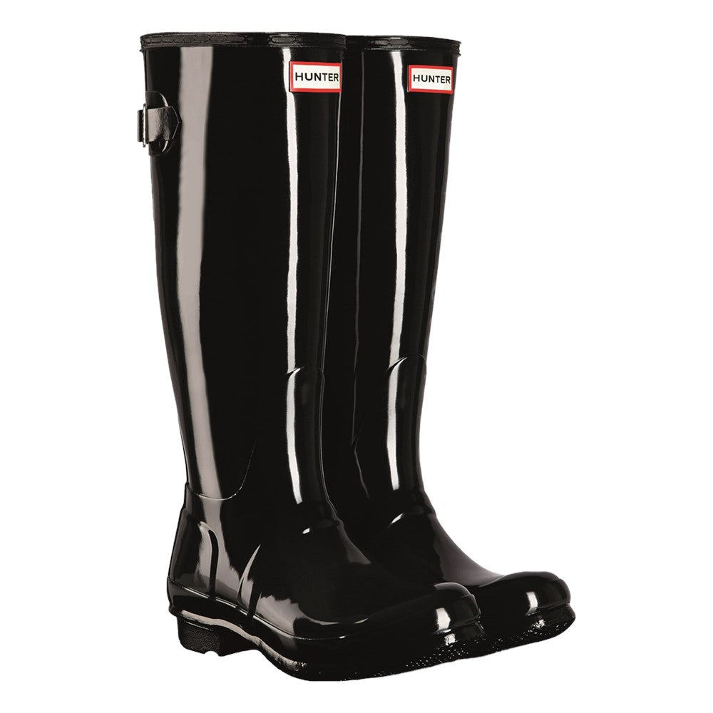 Hunter Tall Back Adjustable Gloss Wellington Boots