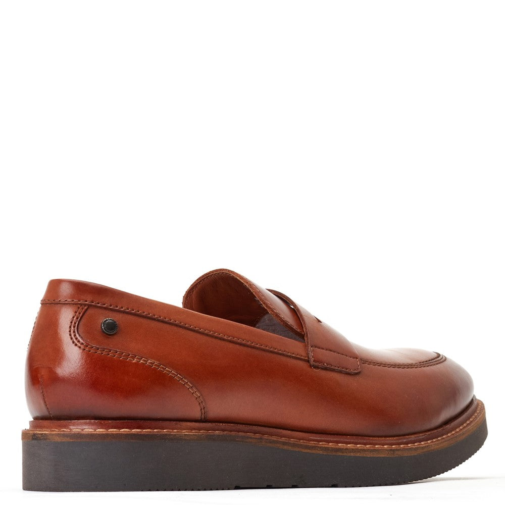 Base London Sid Washed Leather Penny Loafers