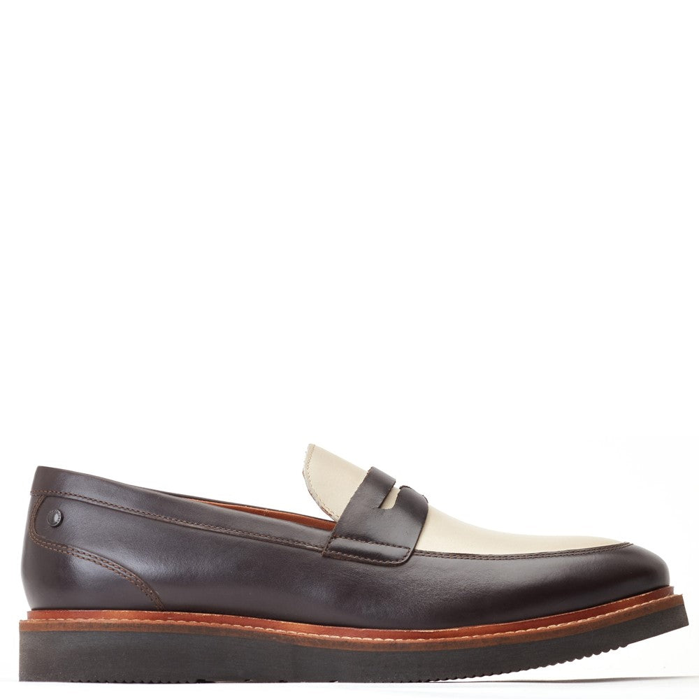Base London Sid Waxy Combo Penny Loafers
