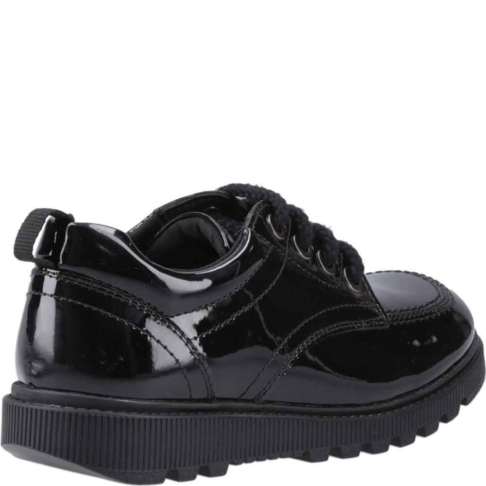 Hush Puppies Keeley Lace Up Patent Junior School Shoes