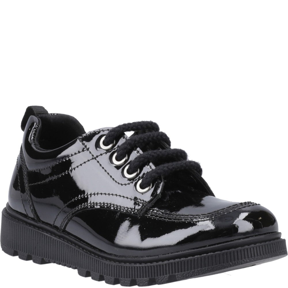 Hush Puppies Keeley Lace Up Patent Senior School Shoes