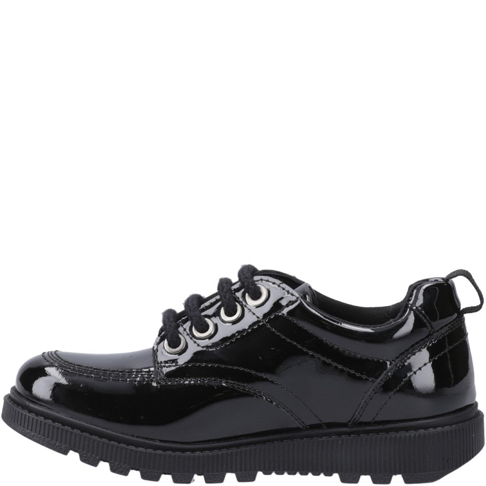 Hush Puppies Keeley Lace Up Patent Senior School Shoes
