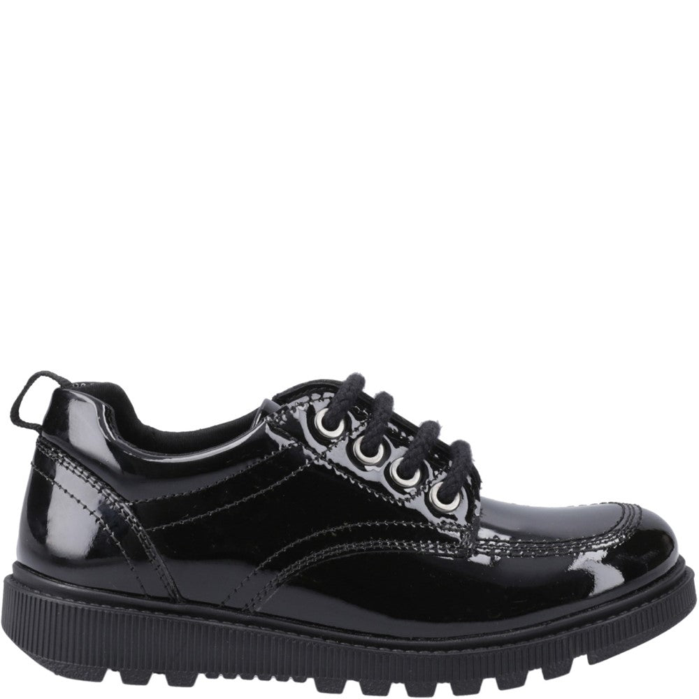 Hush Puppies Keeley Lace Up Patent Senior School Shoes