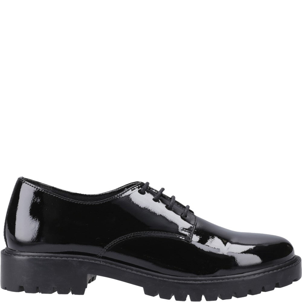 Hush Puppies Aubrey Lace Up Patent Junior School Shoes