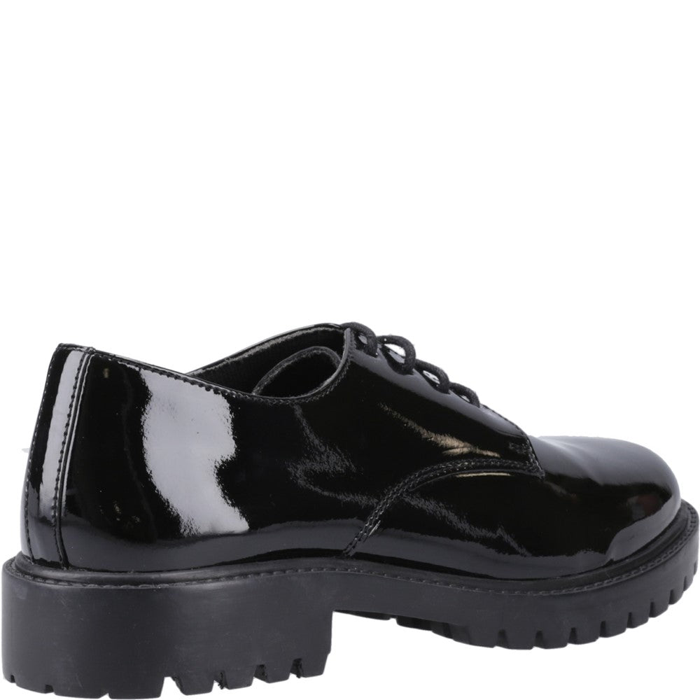 Hush Puppies Aubrey Lace Up Patent XL Senior School Shoes