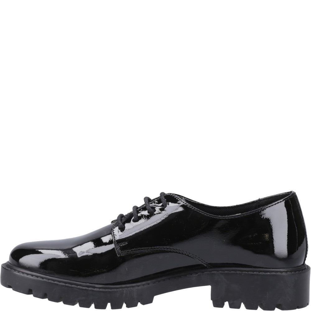 Hush Puppies Aubrey Lace Up Patent XL Senior School Shoes