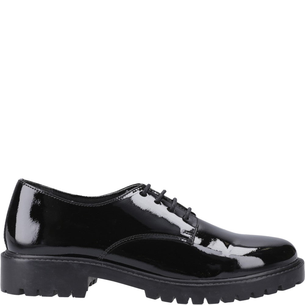 Hush Puppies Aubrey Lace Up Patent XL Senior School Shoes