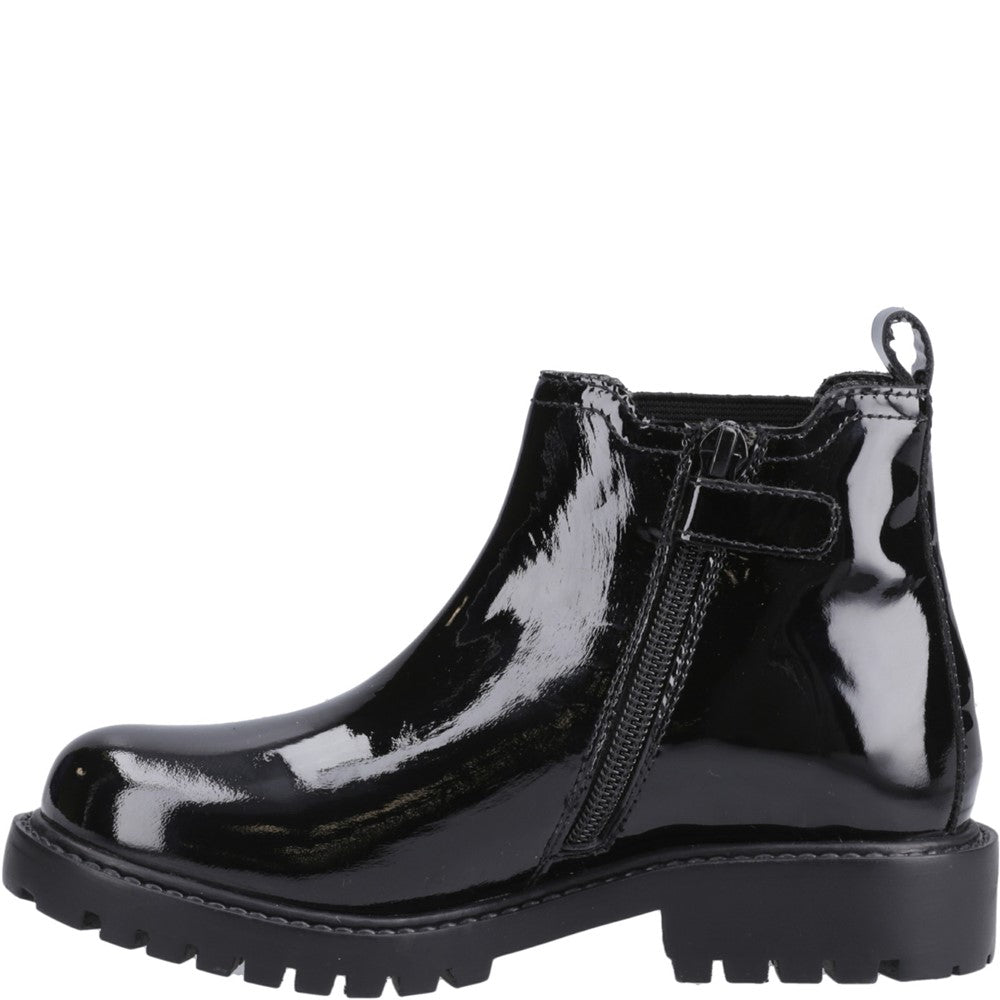 Hush Puppies Ariella Chelsea Patent Junior School Shoes