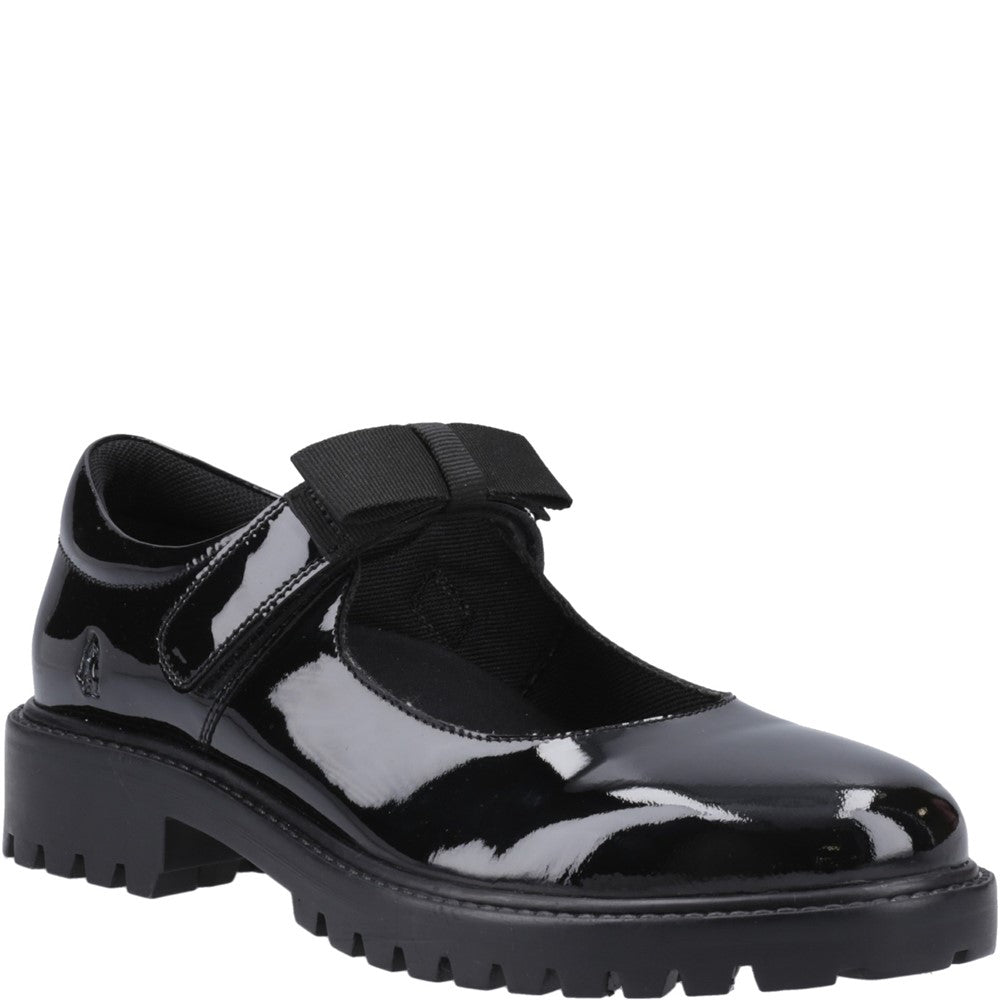 Hush Puppies Astrid Bow Patent XL Senior School Shoes