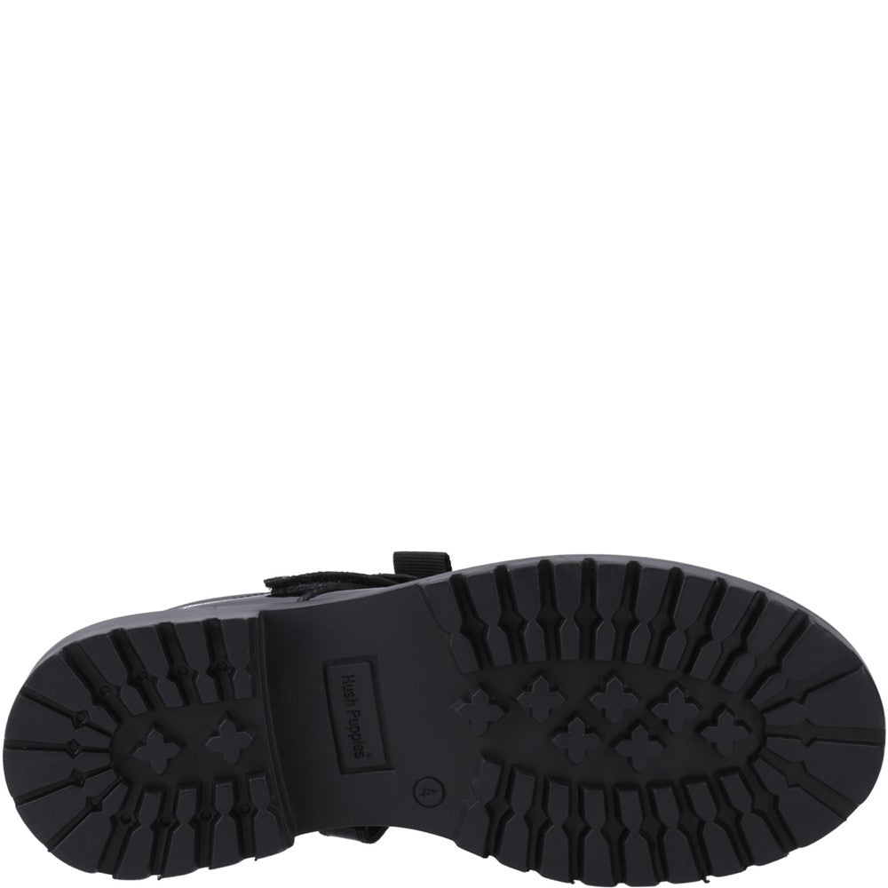 Hush Puppies Astrid Bow Patent XL Senior School Shoes