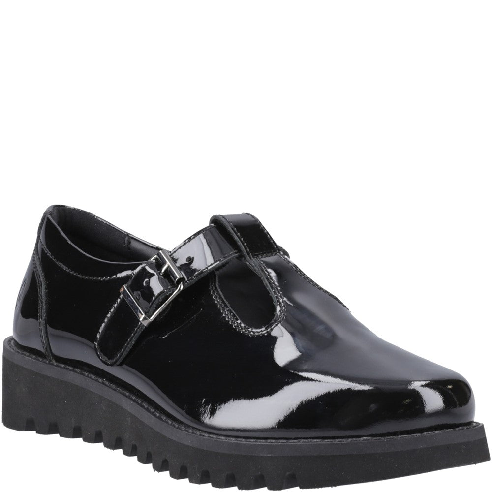 Hush Puppies Florrie T-Bar Patent Senior School Shoes