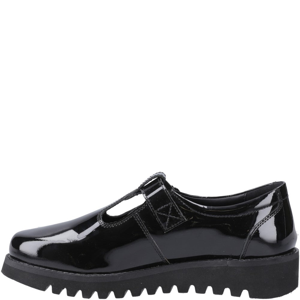 Hush Puppies Florrie T-Bar Patent Senior School Shoes
