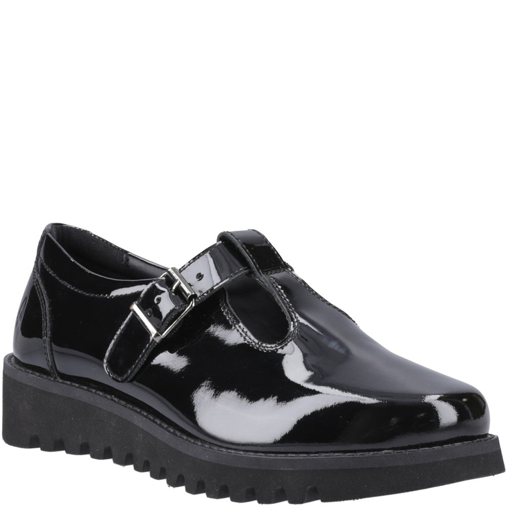 Hush Puppies Florrie T-Bar Patent XL Senior School Shoes