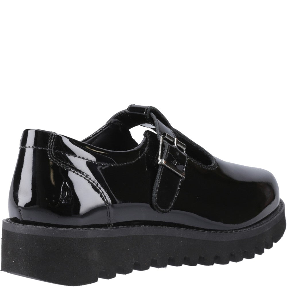 Hush Puppies Florrie T-Bar Patent XL Senior School Shoes