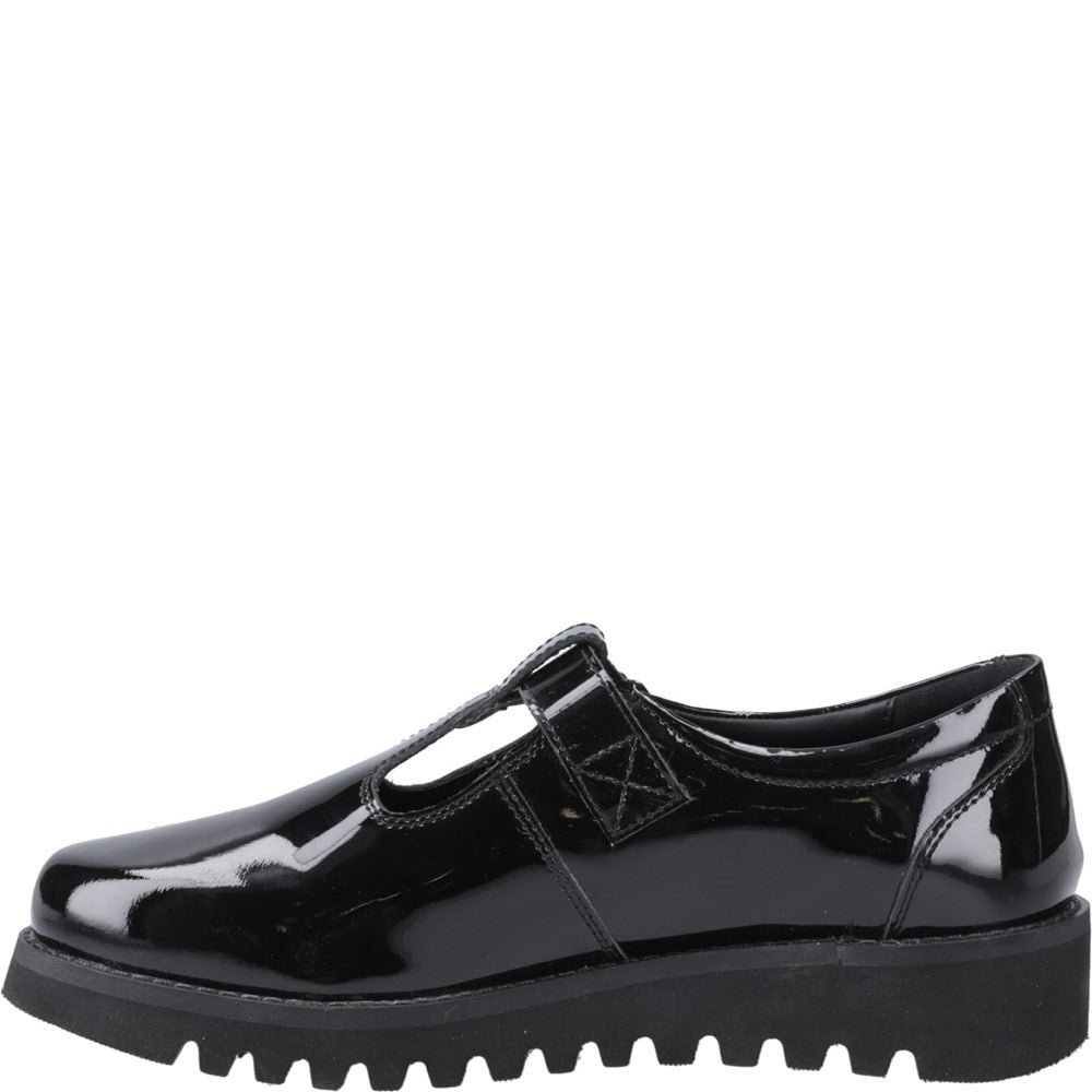 Hush Puppies Florrie T-Bar Patent XL Senior School Shoes