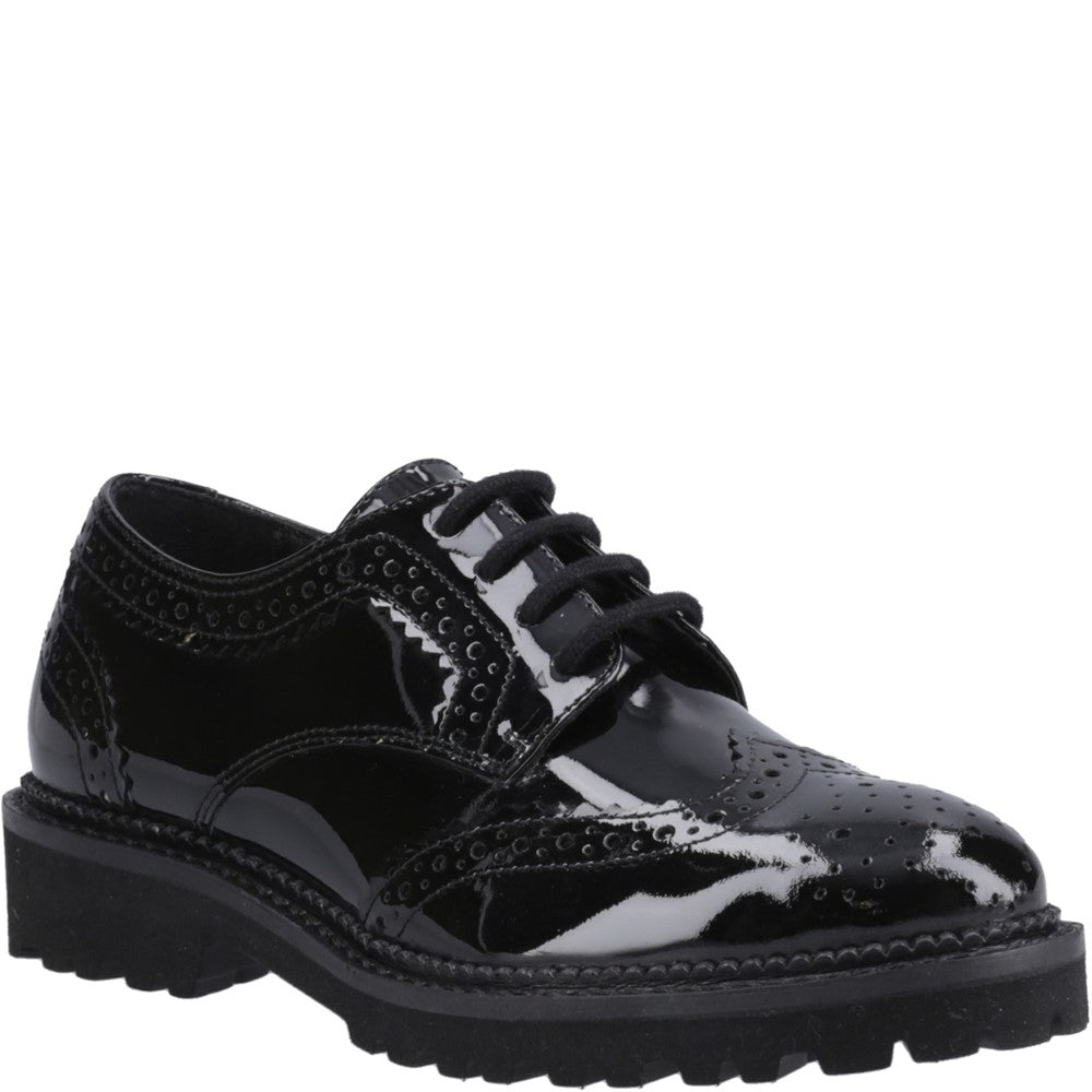Hush Puppies Gabi Lace Up Patent Senior School Shoes