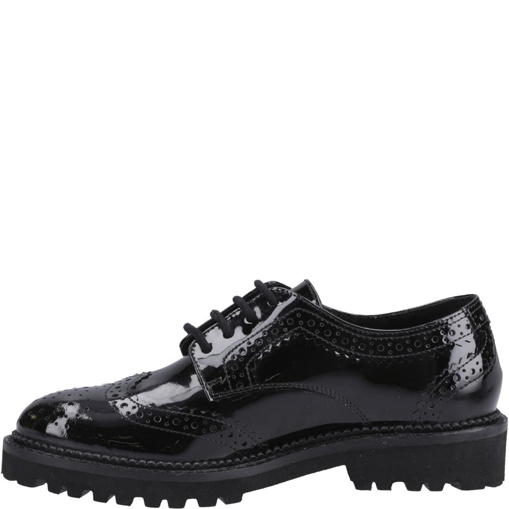 Hush Puppies Gabi Lace Up Patent Senior School Shoes