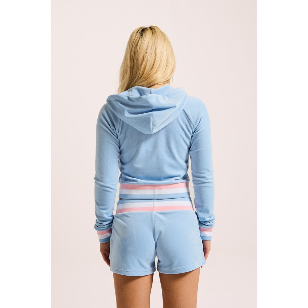 Juicy Couture Velour Cropped Stripe Hoodie