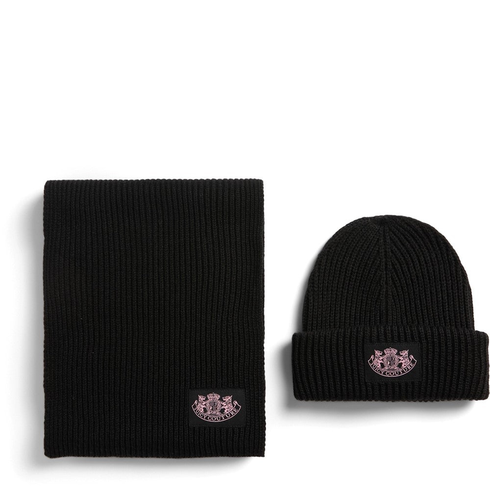 Juicy Couture Crest Scarf and Beanie Set