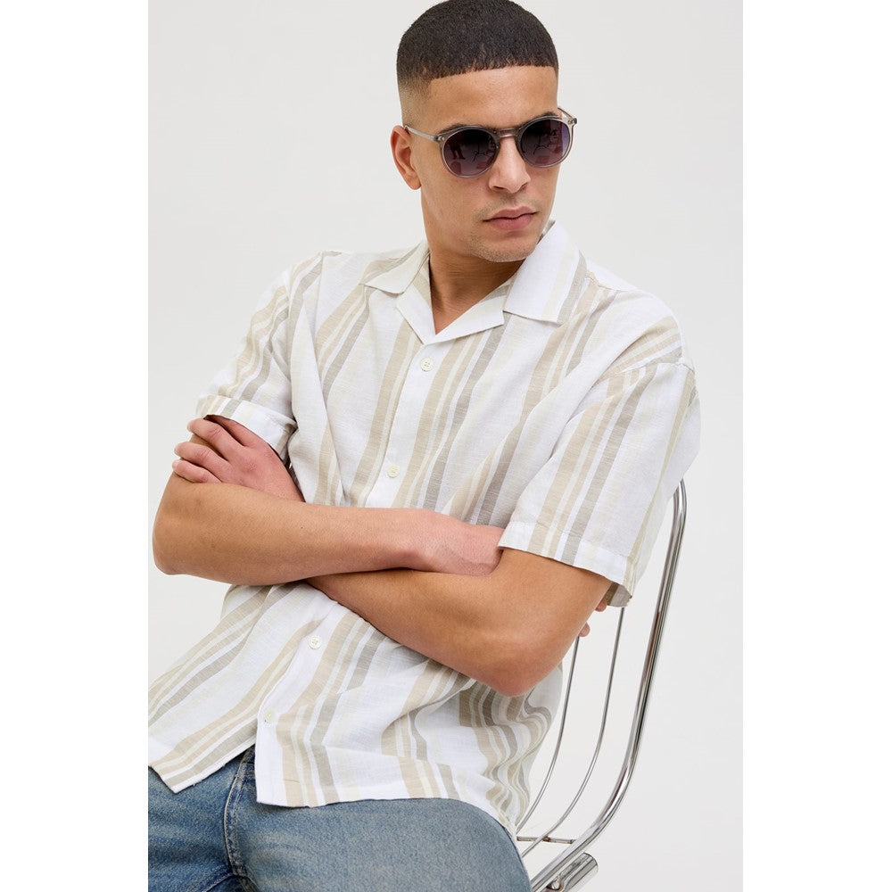 Jack & Jones Premium revere collar linen shirt