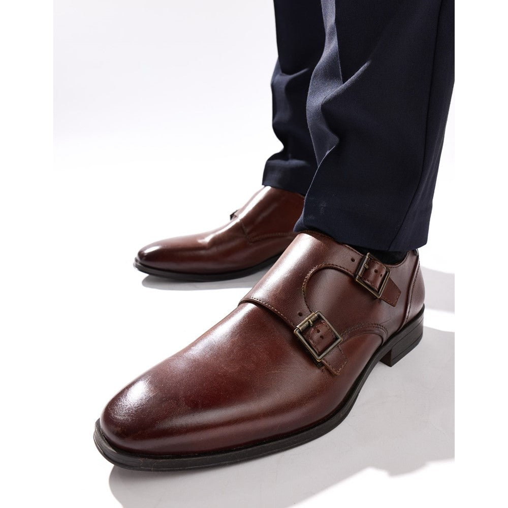 Base London Cleric Washed Double Monk Shoes
