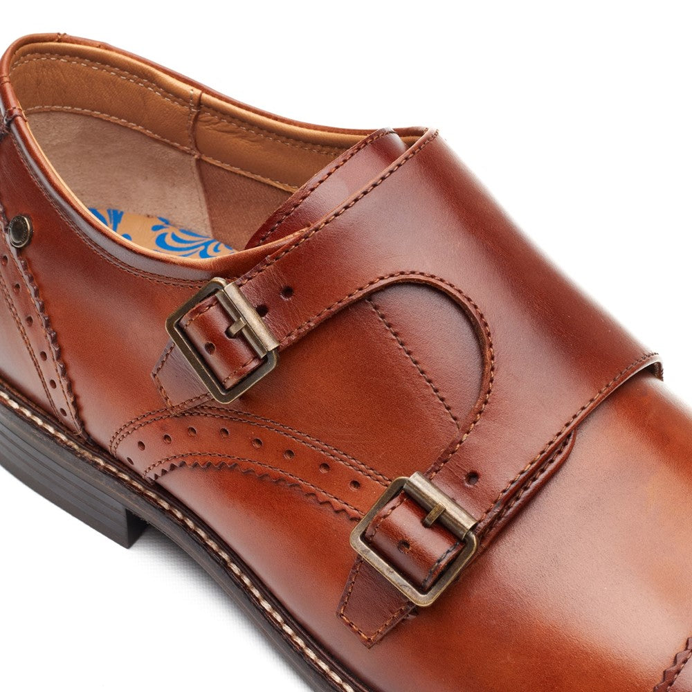 Base London Henley Washed Double Monk Shoes