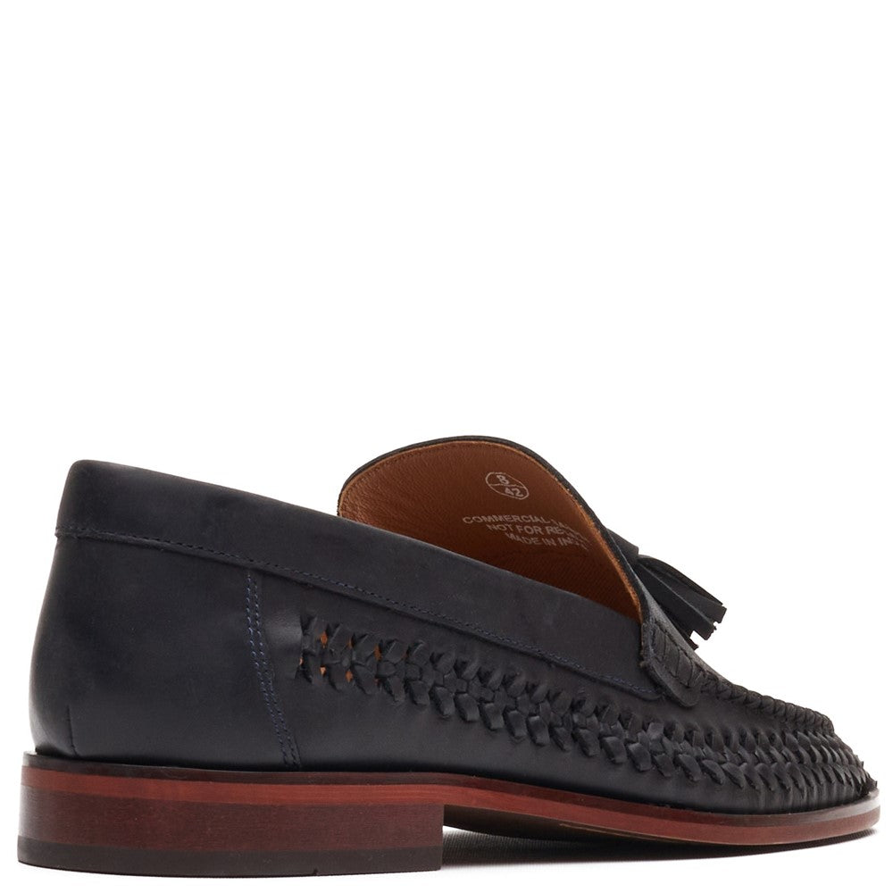 Base London Bracken Leather Weave Loafers