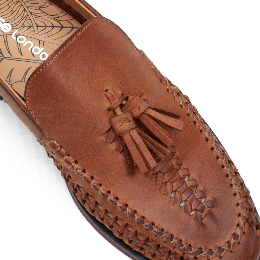 Base London Bracken Leather Weave Loafers