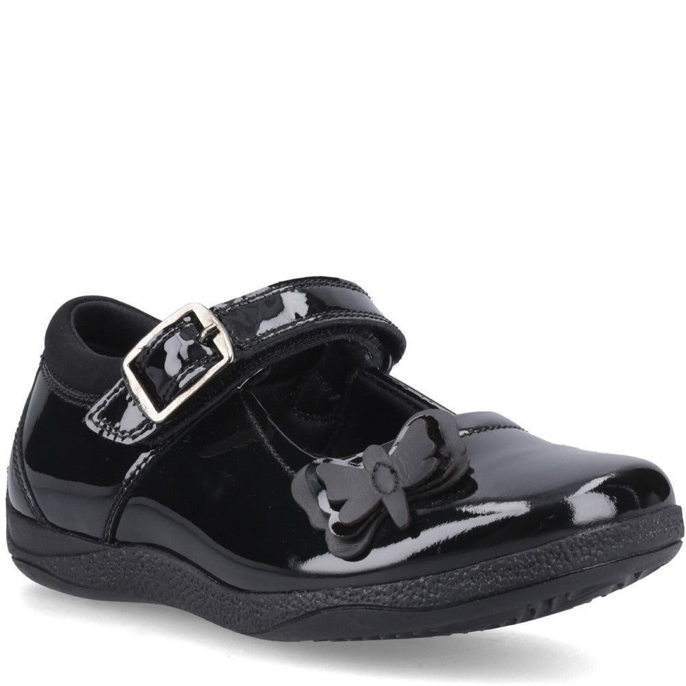 Hush Puppies Julie Ballerina Patent Junior School Shoes