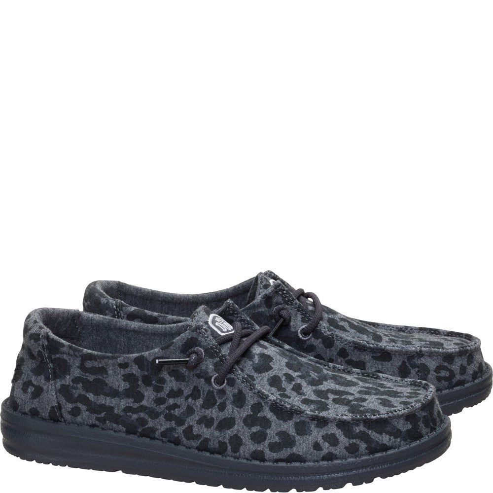 HEYDUDE Wendy Stretch Jersey Leopard Slip on Shoes