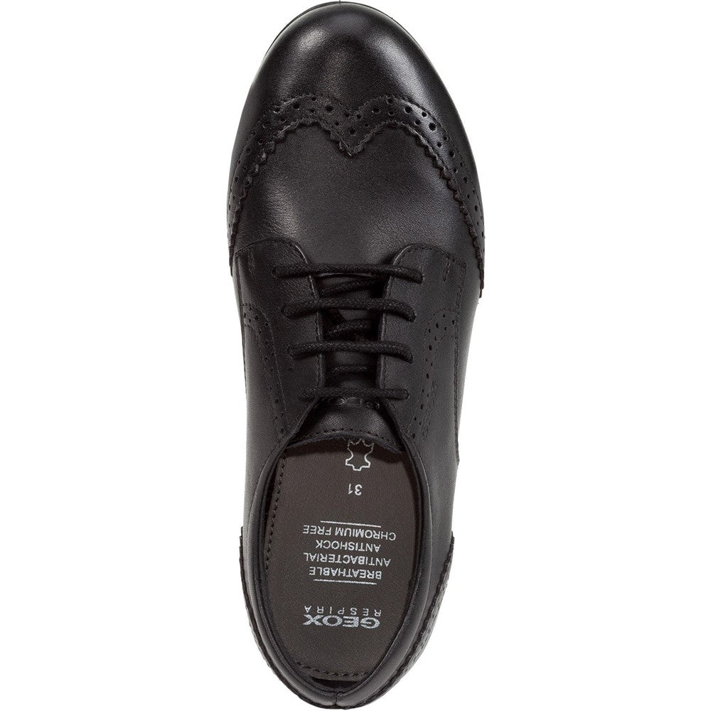 Geox J Plie B Smooth Leather Junior School Shoes