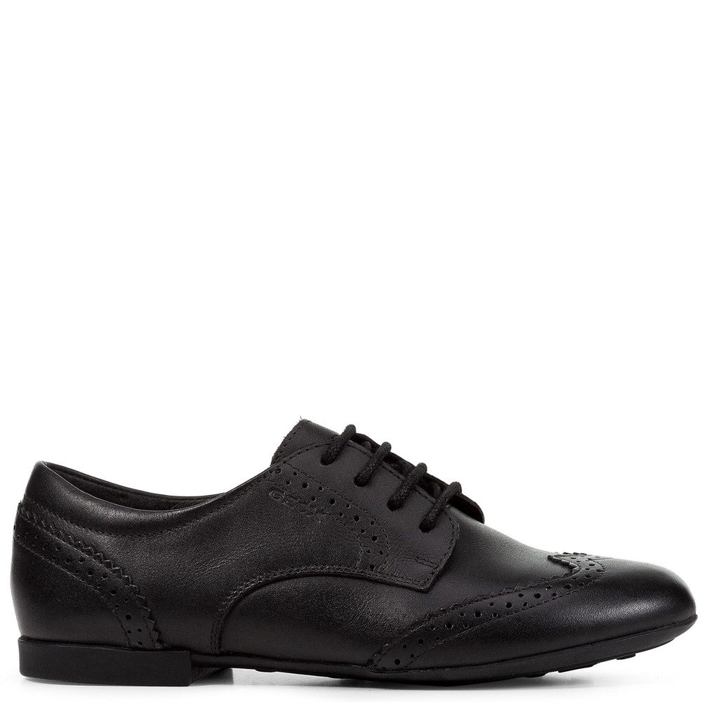 Geox J Plie B Smooth Leather Junior School Shoes