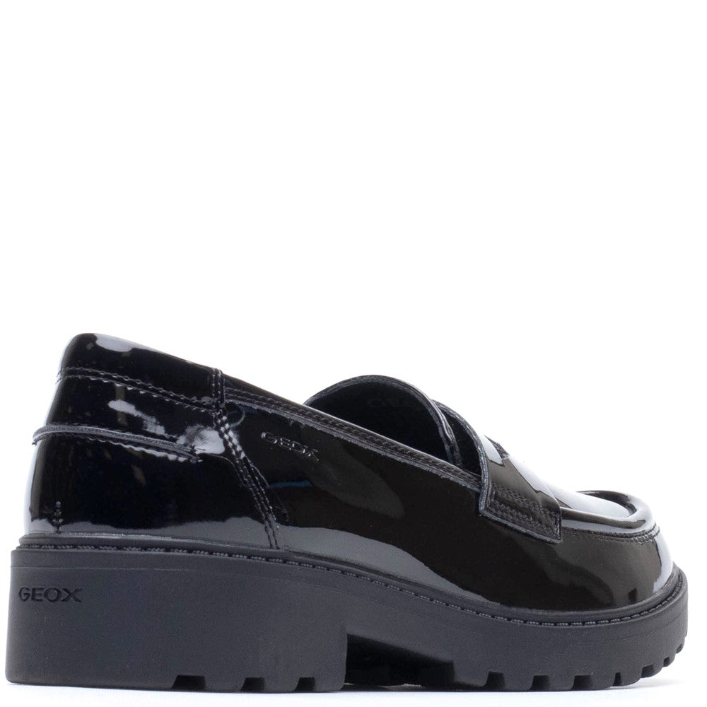 Geox J Casey G.C Smooth Leather Junior School Shoes