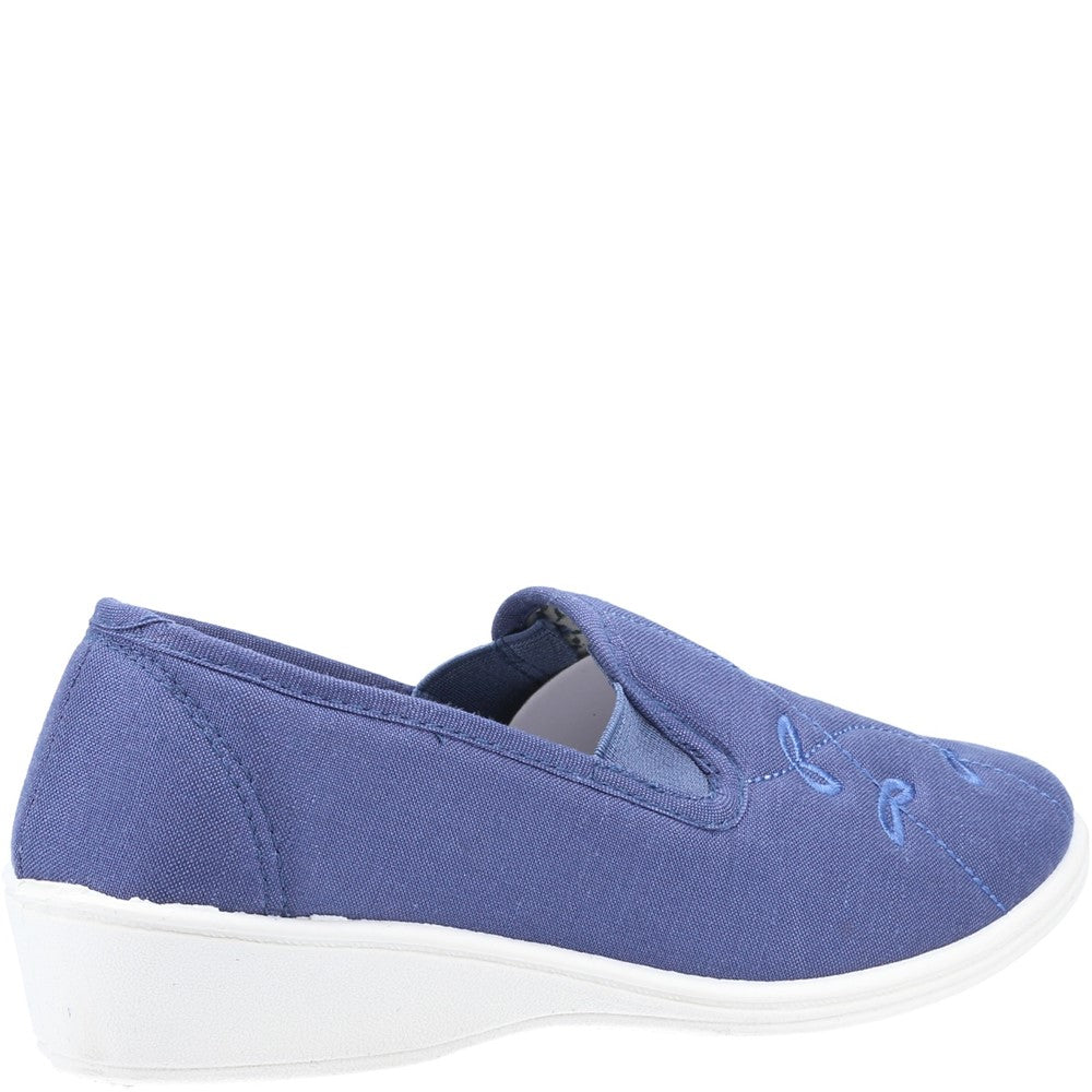 Mirak Bessie Twin Gusset Canvas Slip On Shoe