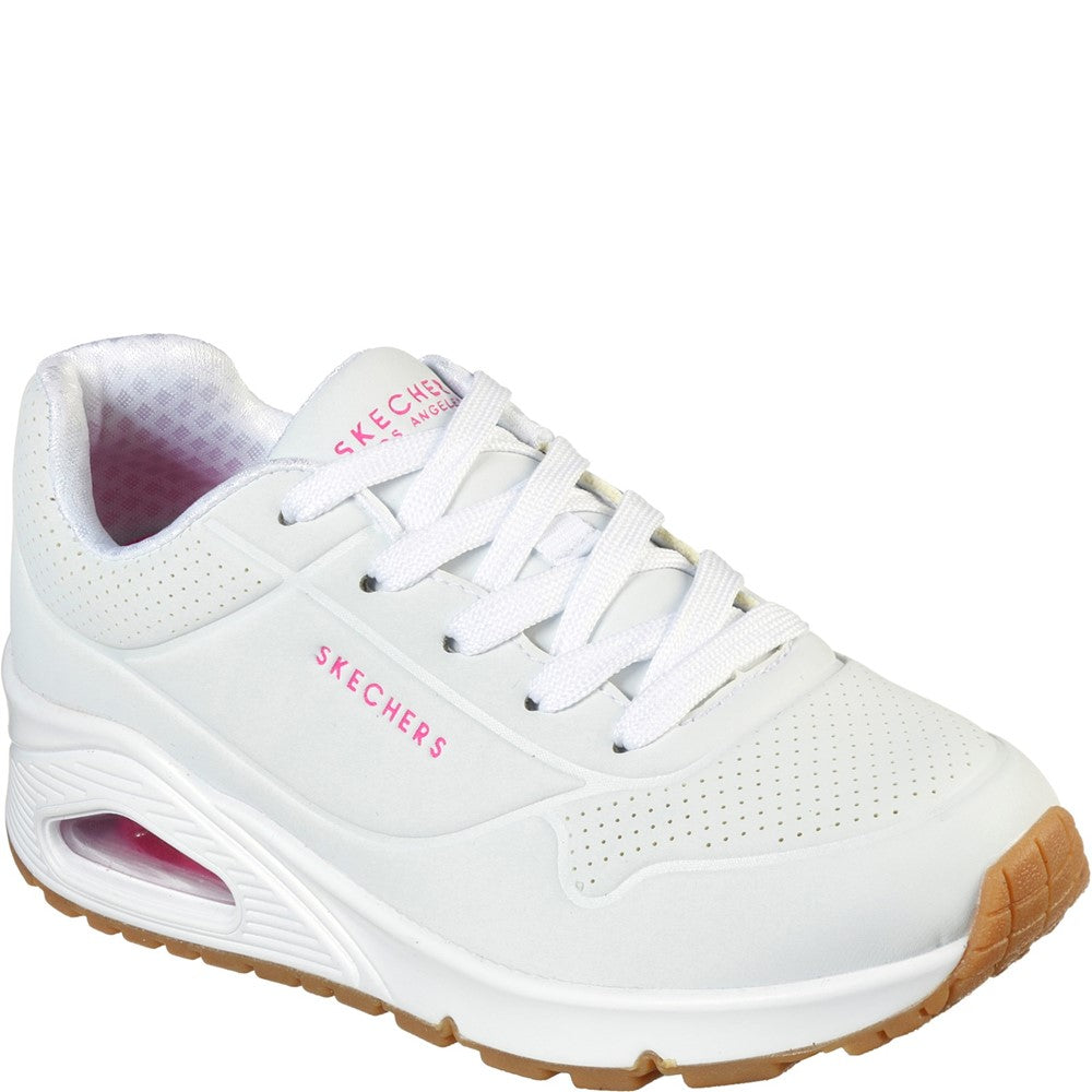Kids Skechers Uno Stand On Air Sports Shoes White