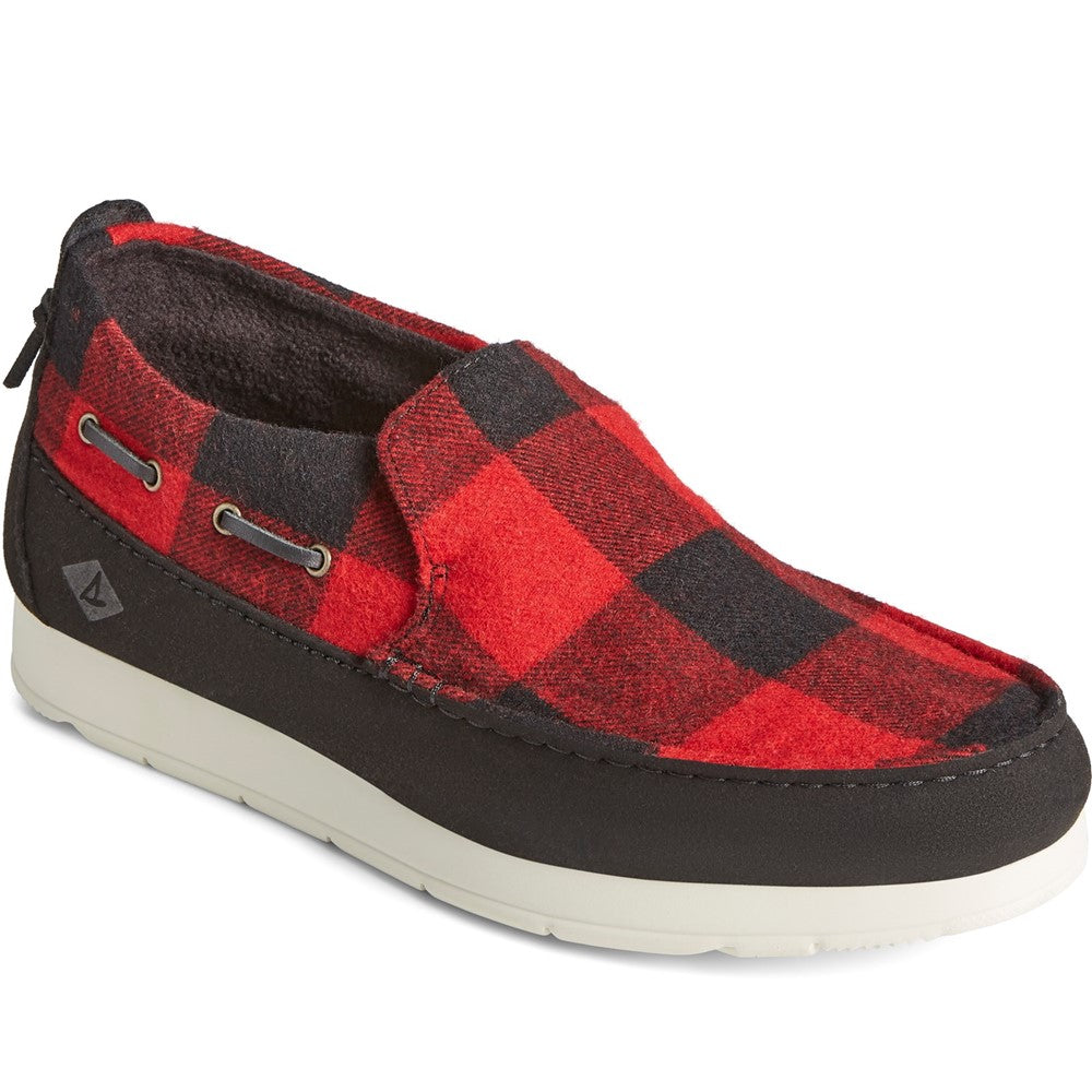 Mens Sperry Moc-Sider Check Shoes Red | Brantano