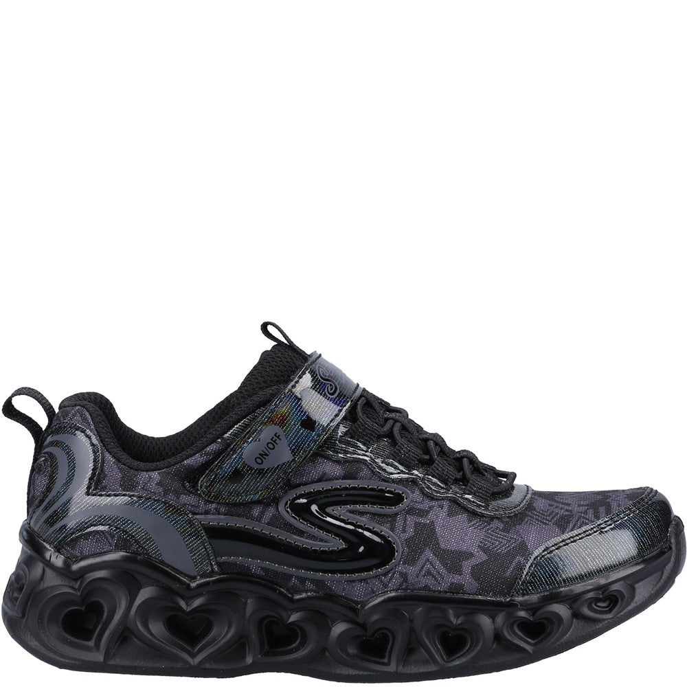 Skechers Heart Lights Graphic Gore & Strap Lighted Heart Midsole Trainer