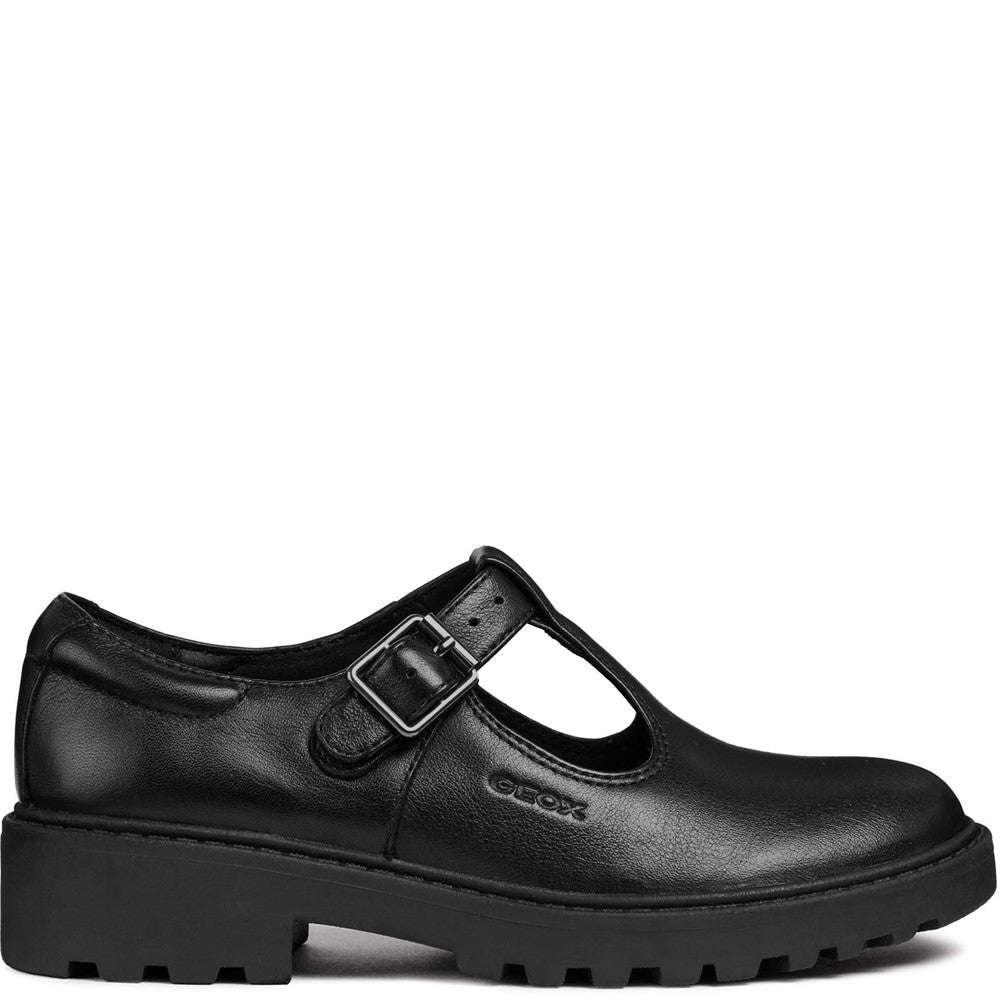 Geox J Casey G. E Buckle School Shoes Size 6