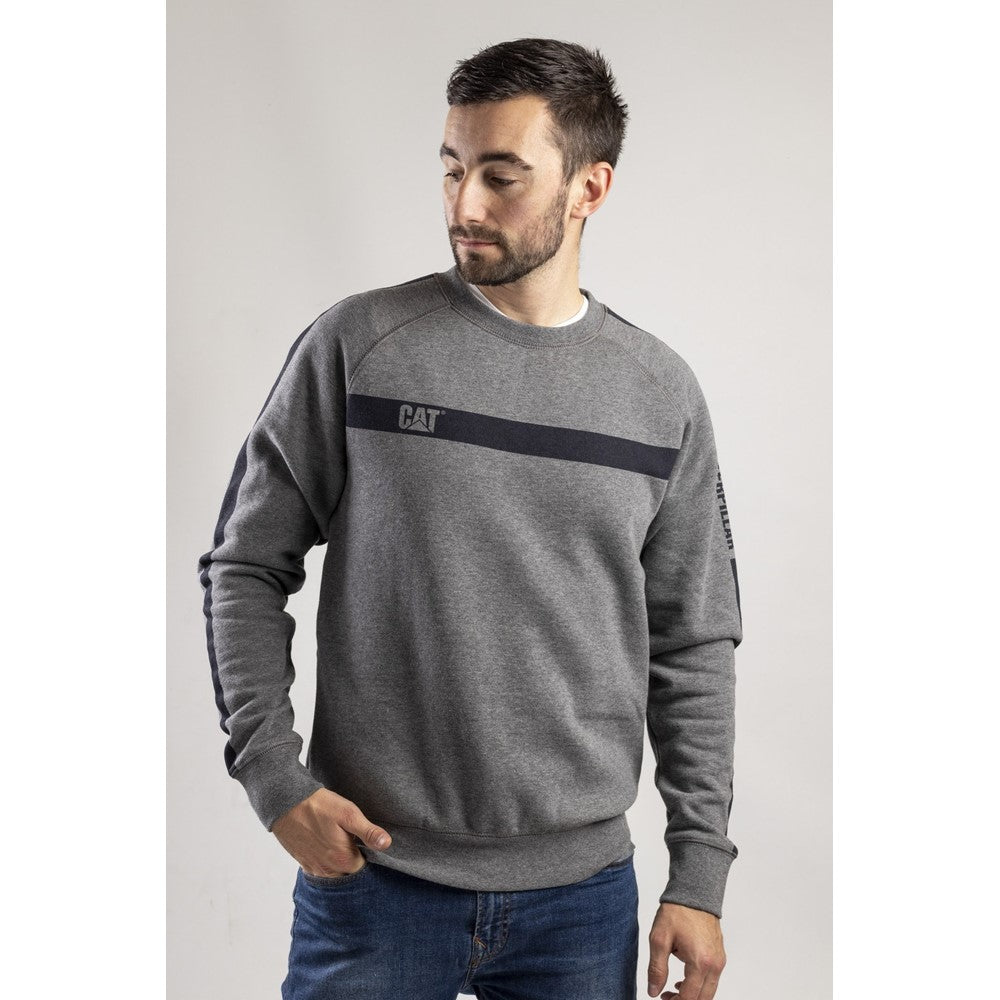 Caterpillar Icon Stripe Crew Neck Sweater