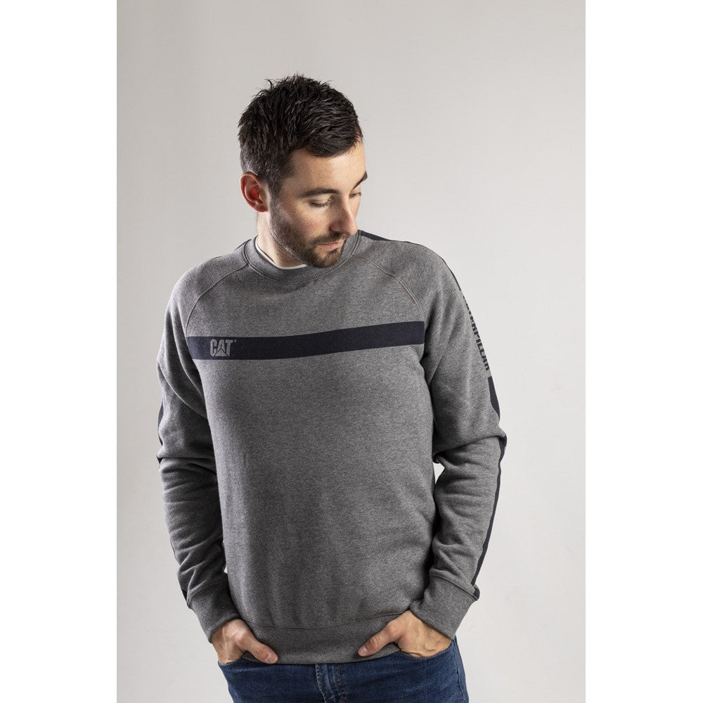 Caterpillar Icon Stripe Crew Neck Sweater