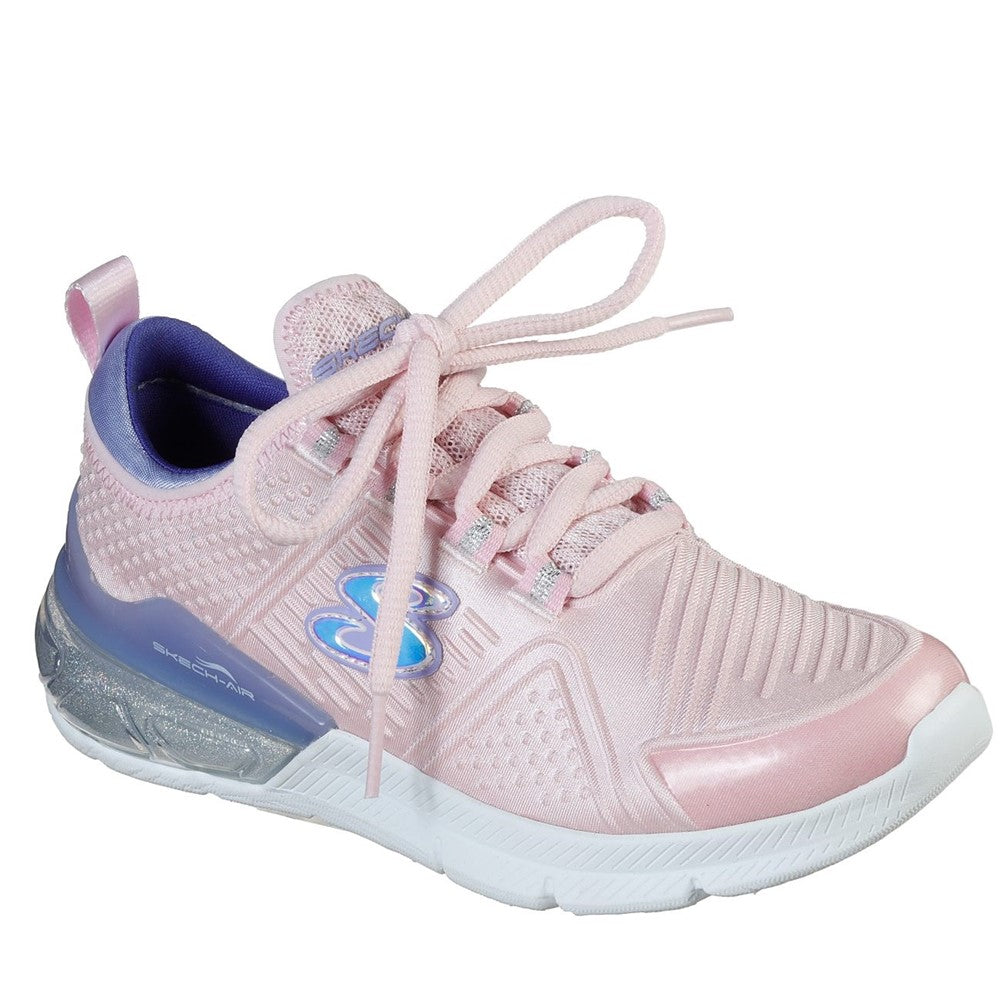 Girls Skechers Skech-Air Sparkle Optical Shine Sports Shoe Pink