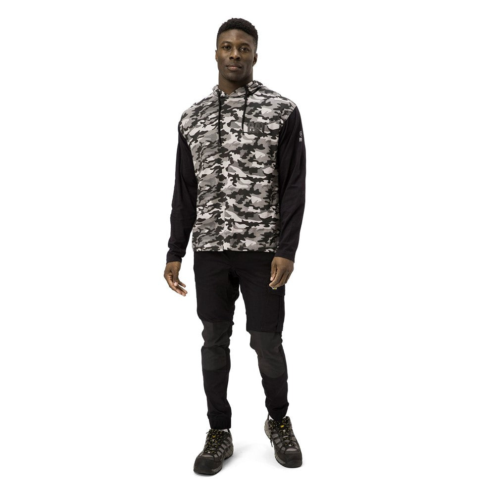 Caterpillar Hooded Long Sleeve Tee