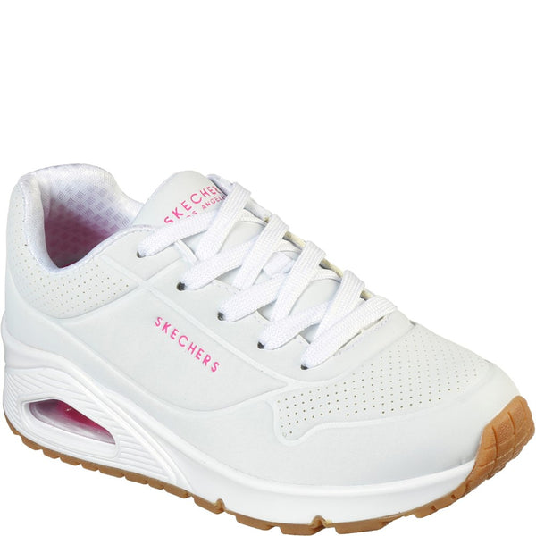 Kids Skechers Uno Stand On Air Sports Shoes White – Brantano