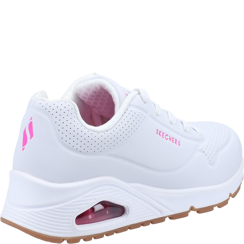 Kids Skechers Uno Stand On Air Sports Shoes White