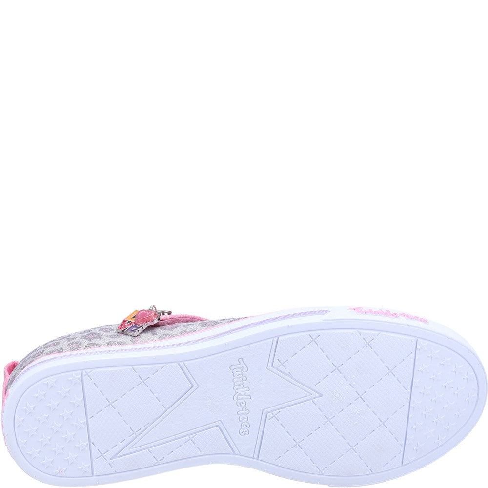 Twinkle Leopard Girls Skechers Twinkle Toes: Sparkle Lite Leopard Shines Shoe Grey ...